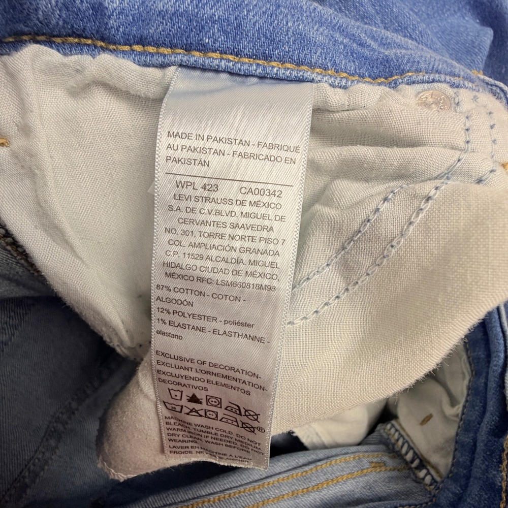 Signature by Levi Strauss Heritage High Rise Straight Distressed Jeans Blue 10 - Picture 6 of 11